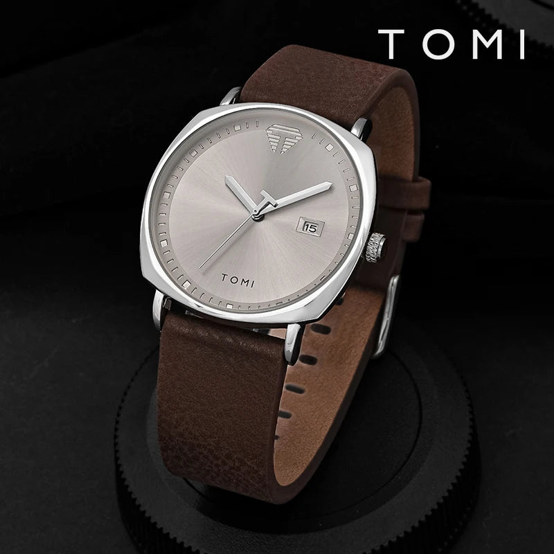 Men'S Watch Minimalist Fashion Sports Watch Calendar Leather Casual Quartz Watch