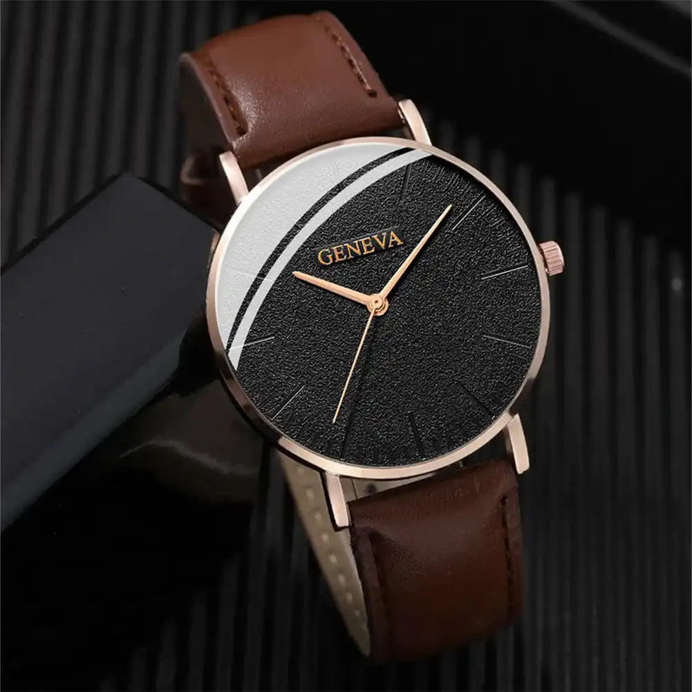 Men Fashion Simple Watch Male Commerce Watch Leather Sports Wristwatches Men'S Watch Quartz Simple Casual Watch