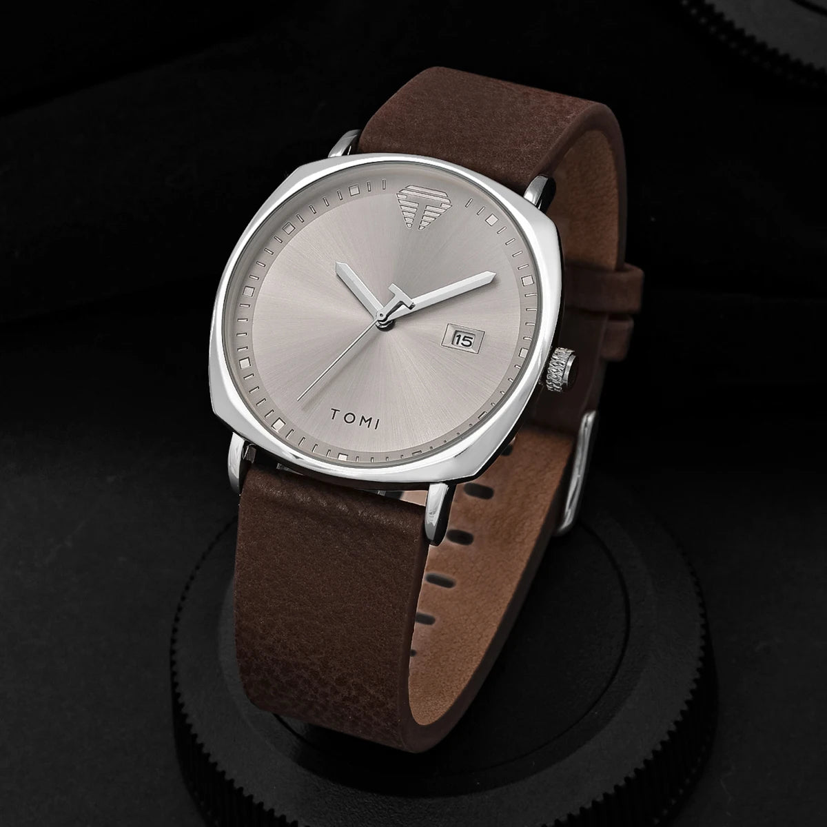 Men'S Watch Minimalist Fashion Sports Watch Calendar Leather Casual Quartz Watch