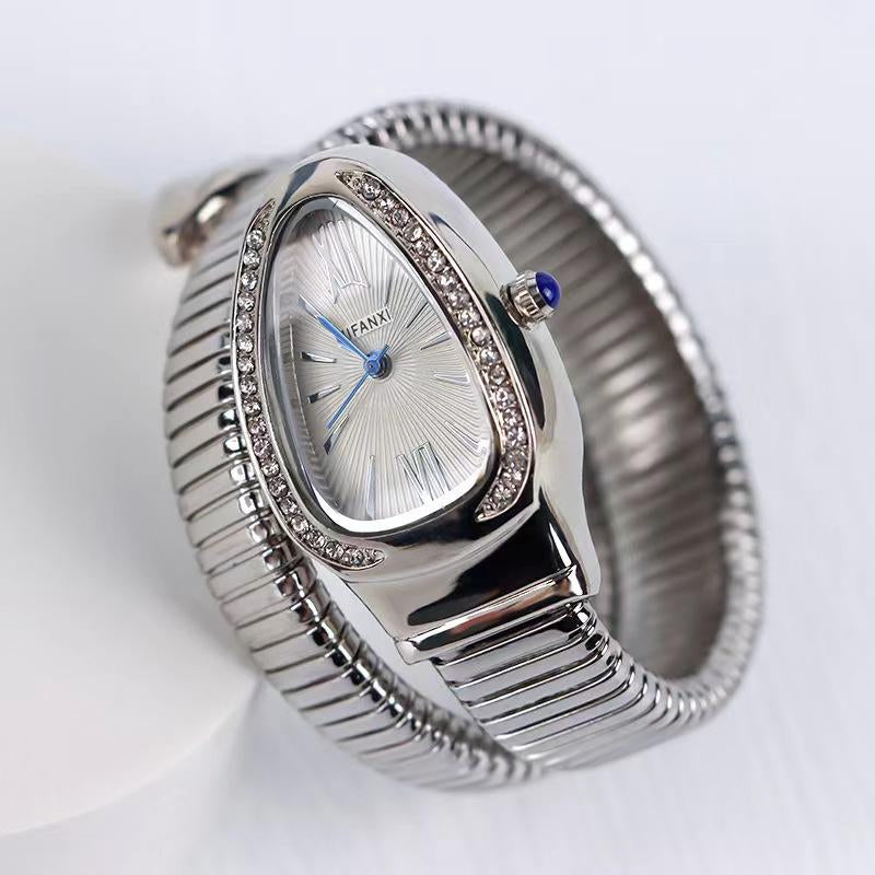 Snake Shape Bracelet Women Watch Top Elegant Waterproof Quartz Jewelry Watches