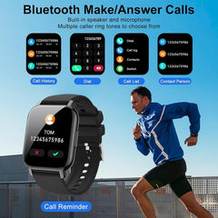 Smart Watch with BT Answer/Make Calls, Smart Voice Assistant, Heart Rate Monitoring, Sleep Tracking, IP67 Waterproof, Step Calorie Activity Tracker, 100 Sports Fitness Tracker, 1.83" Smartwatch for Men Women, Compatible Ios&Android Phones Devices Wearable