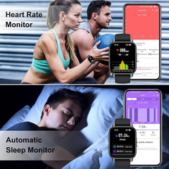 Smart Watch with BT Answer/Make Calls, Smart Voice Assistant, Heart Rate Monitoring, Sleep Tracking, IP67 Waterproof, Step Calorie Activity Tracker, 100 Sports Fitness Tracker, 1.83" Smartwatch for Men Women, Compatible Ios&Android Phones Devices Wearable