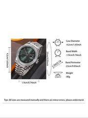 Business round Dial Analog Quartz Watches for Men as Gifts, Luxury Watches for Party, Daily Clothing Decor, Trendy & Exquisite Watch for Birthday Gift with Box, Watch for Men