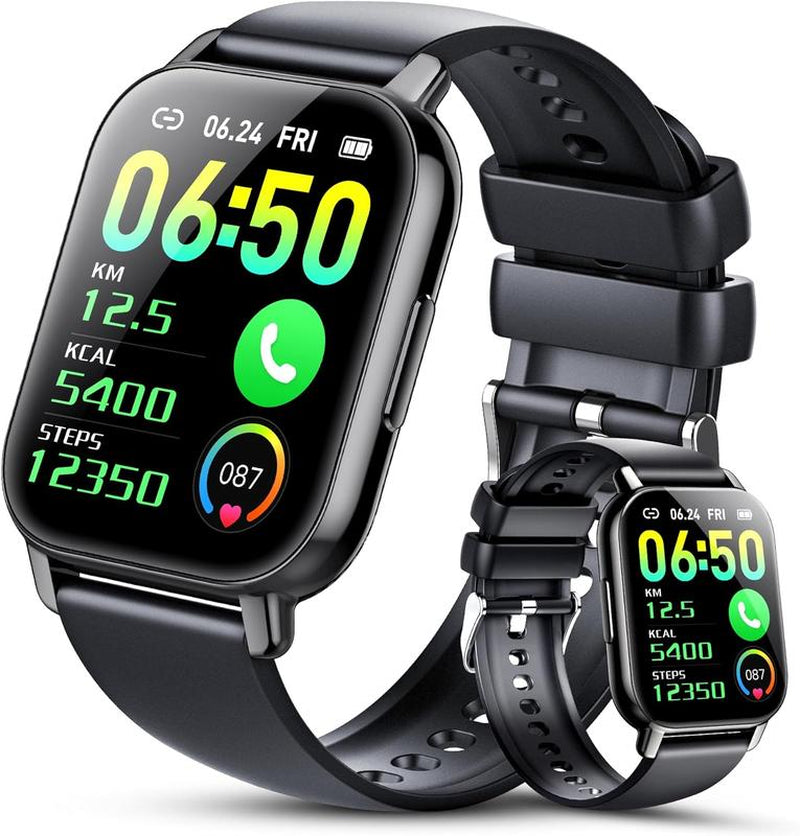 Smart Watch with BT Answer/Make Calls, Smart Voice Assistant, Heart Rate Monitoring, Sleep Tracking, IP67 Waterproof, Step Calorie Activity Tracker, 100 Sports Fitness Tracker, 1.83" Smartwatch for Men Women, Compatible Ios&Android Phones Devices Wearable